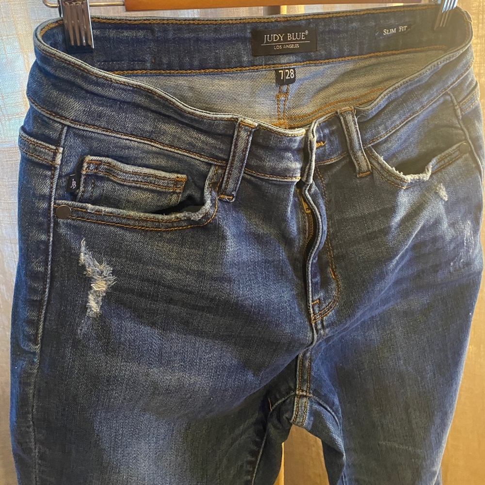 Womens Judy Blue Distressed Jeans